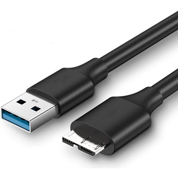 Ototon® 1M Câble USB 3.0 Mâle A vers Micro B Câble Disque Dur pour USB 3.0 Boîtier Disque Dur Western Digital Element - 1M