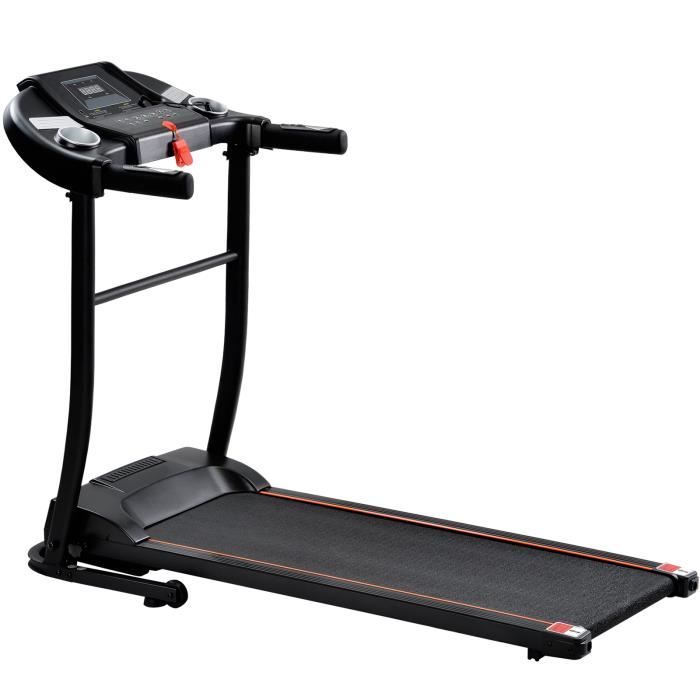 Fortuna Lai Tapis de course pliable,Marche Machine,12km-h,12 programmes,Avec écran LED et accoudoir,Bluetooth,Noir