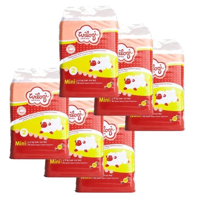 360 x couches bébé Wilogi - Taille 2