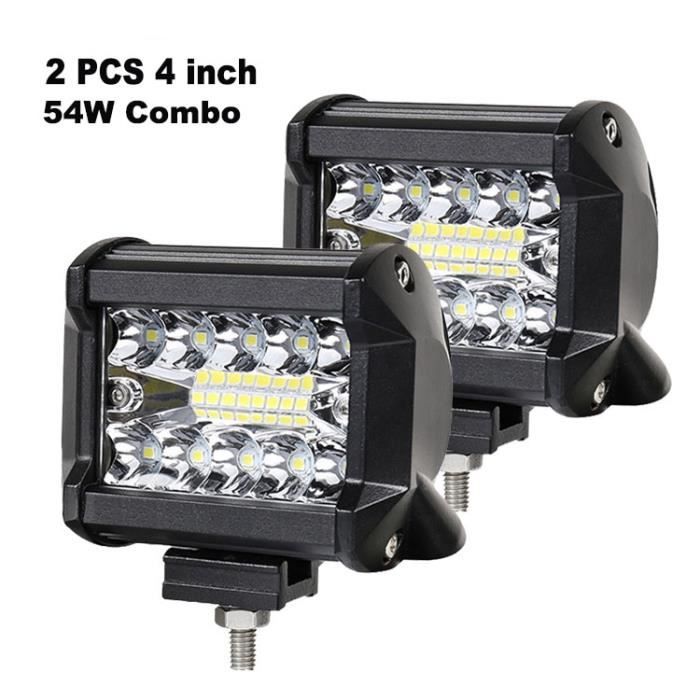 2pc 60W fog light -Nlpearl – ensemble de feux antibrouillard 4 "7" pour voiture, 54W 120W, feux de travail Led, barre d'é