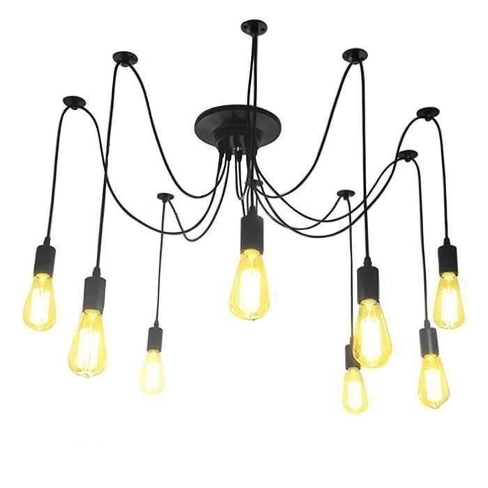 YO*8*E27 rétro lumière pendentif multiples DIY Loft lustre plafonnier Spider lampe d'éclairage d'ombre décoration d'éclairage