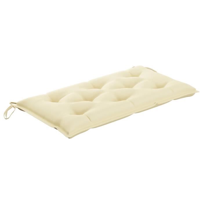 Fur© Coussin de banc de jardin Décor Coussin de chaise de jardin - Blanc crème 100x50x7 cm Tissu ♕63350