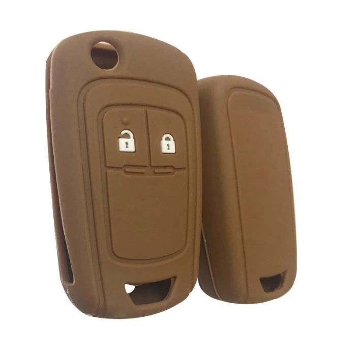 Coque clé,Clé à clé pour Opel Insignia Vauxhall En Silicone, etui à clé pour Buick Regal Lacrosse, Encore Excelle - Type brown
