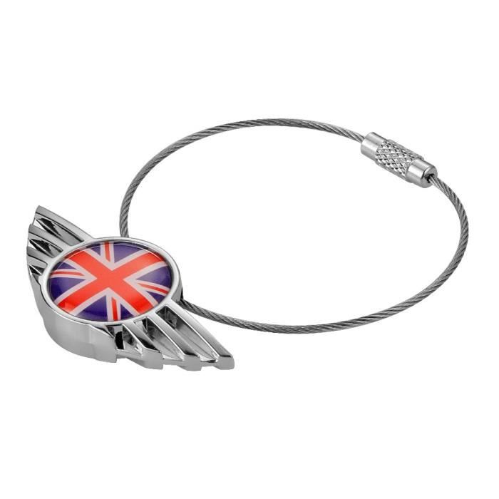 Porte-clés,1 pièce acier inoxydable porte clés porte clés porte clés pour Mini Cooper JCW One S Clubman - Type Red Union Jack