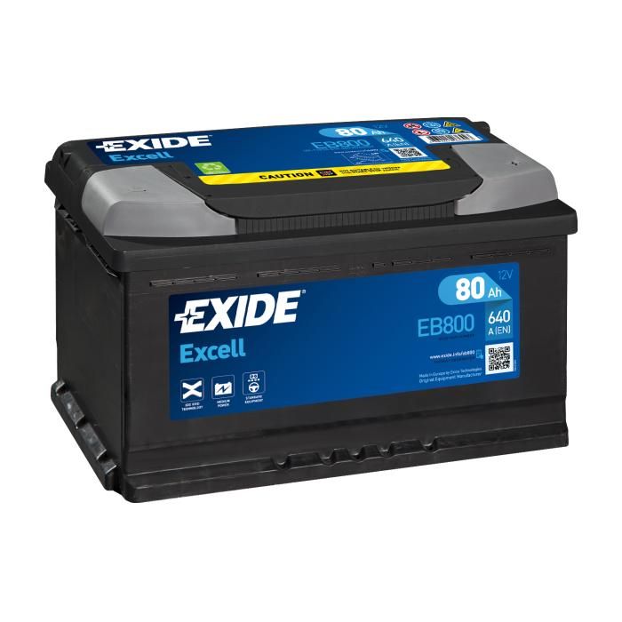 BATTERIE AUTO EXIDE EXCELL 80AH 640A 12V (+DR)