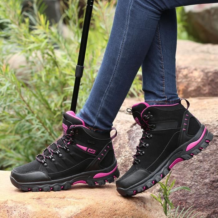 Femmes Sports de plein air Escalade Chaussures de randonnée Chaussures de randonnée imperméables Noir