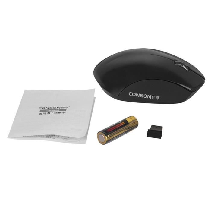 Souris ergonomique portable sans fil CM-860 Souris USB de bureau pour ordinateur portable 2.4G, noir