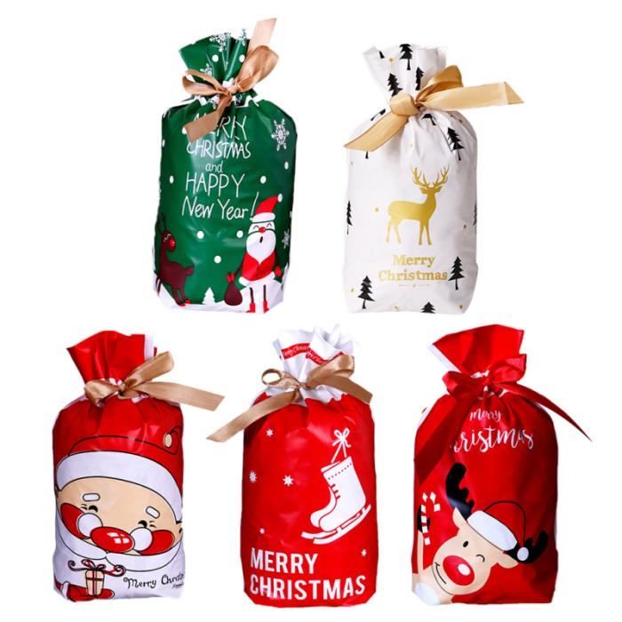 1 Set 50 Pcs Sacs D'emballage De Noël À Cordon Ruban Nougat COFFRET CADEAU EPICERIE - EPICERIE