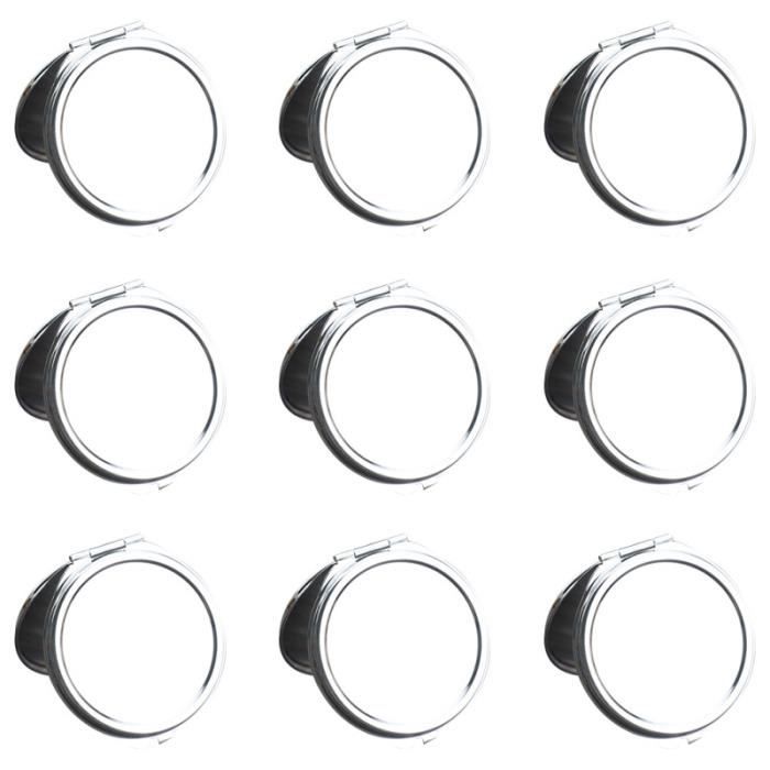 10 pièces miroir de poche portable en métal pliable rond accessoire de maquillage pour l'extérieur SET ACCESSOIRES SALLE DE BAIN