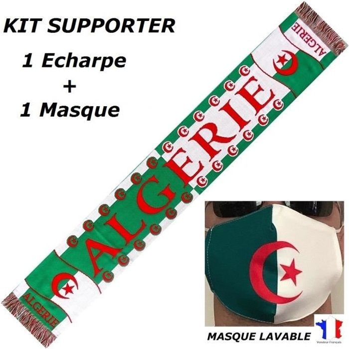 ECHARPE + MASQUE ALGERIE drapeau maillot fanion casquette ...