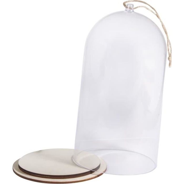 Cloche en plastique avec socle ø11cm x 19cm - Rayher Incolore