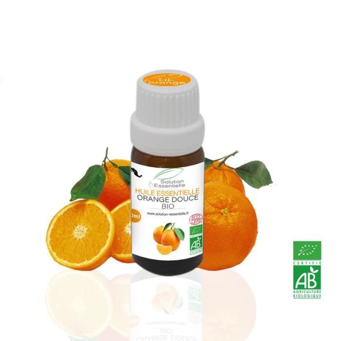 Huile Essentielle BIO d'Orange Douce 10ml. Huile Chémotypée ABLabel, Ecocert Bio 100% Pure et Naturelle ENTREPRISE FRANCAISE