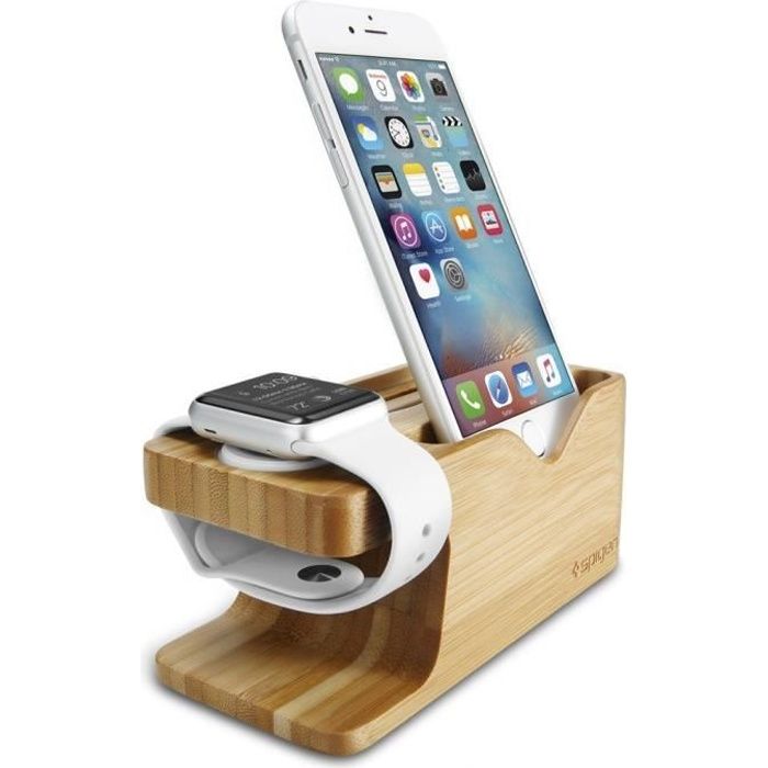 Support Apple Watch, Spigen [Station de Chargement] [Eco Friendly Apple Watch+Support pour Téléphone] Support Apple Watch et iPhone