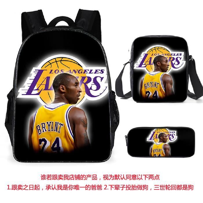 3pcs/set Kobe Sac à dos étoile de NBA basketball cartables adolescents sac à dos A15