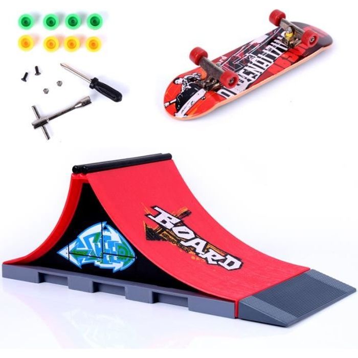 Rampes de Skatepark, Mini Finger Skateboard Playset Jeu de Skate Park Touche avec 1 doigt planche ultimate accessoires Jouet Cadeau