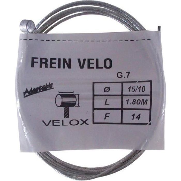 Câble de frein type WEINMANN vélo vintage VELOX acier 1.8 m 1.5 mm embout