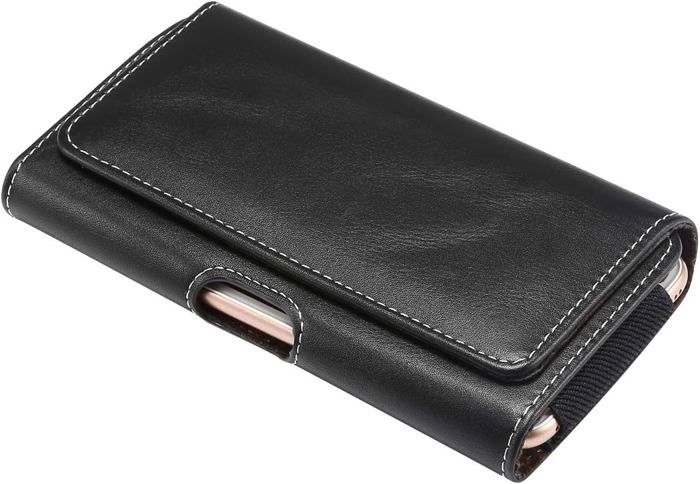 Étui Ceinture Holster Pour Cubot J5 - Cuir Artificiel Et Feutre, Noir, Avec Boucle