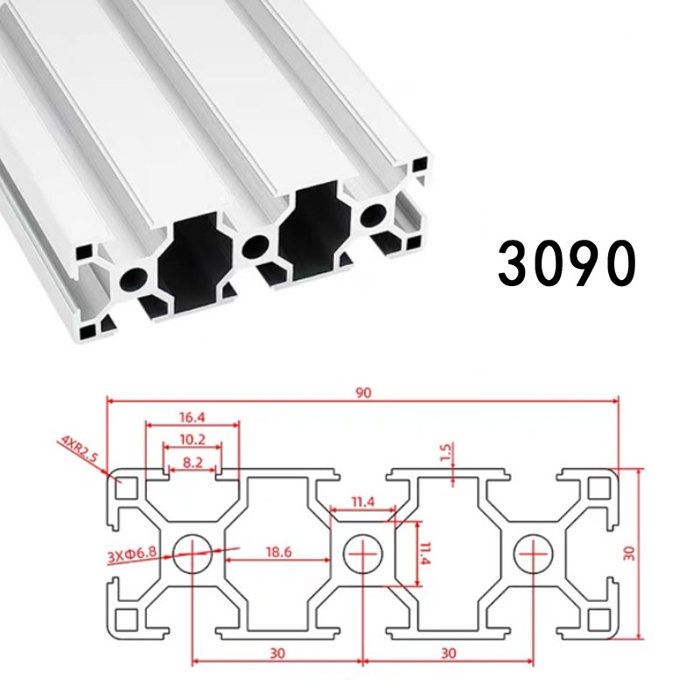 Profilé En Aluminium à Fente En V Pour Pièces D'imprimante 3D
