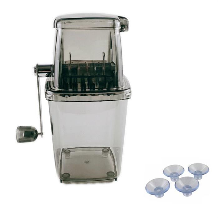 Broyeur à Glace Manuel - B - Acier Inoxydable - Broyage Rapide en 20s - Antidérapant - Transparent