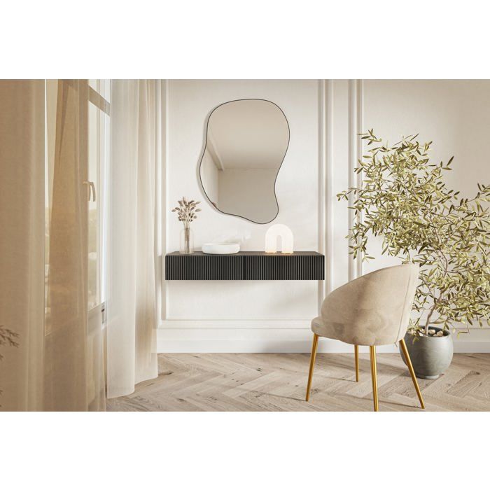 Coiffeuse avec tiroir - VELDIO - 110 cm - suspendu - noir