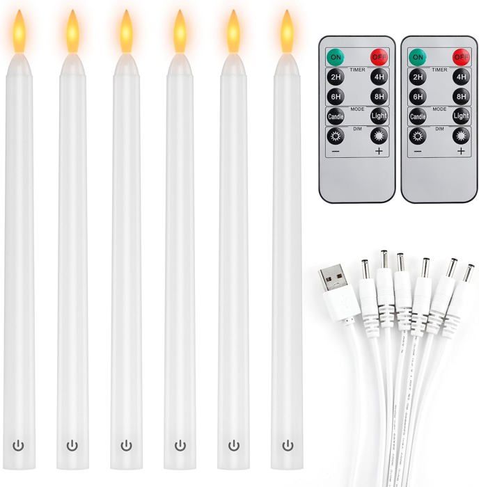 6 Bougies LED Chandelier 29cm Avec Télécommande - Ambiance Noël Et Fête
