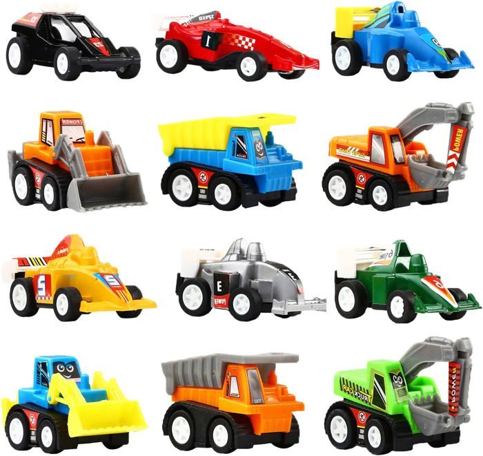 Lot De 6 Mini Voitures à Tirer – ZGCXRTO – Jouet De Course, Decoration De Gâteau, Cadeau Anniversaire