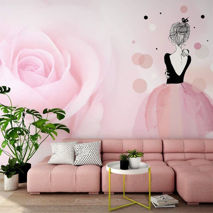 Toile de fond Fille Rose Salon Doux Rose CJJ2-88