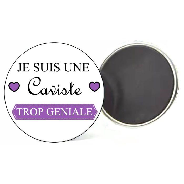 Magnet badge je suis une caviste trop géniale idée cadeau personnalisé ...