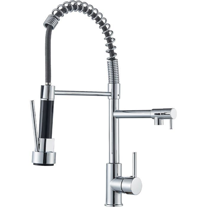 Installation Facile Sans Outil Angle Simple Tête De Robinet De Cuisine, Accessoire De Pulvérisateur D'évier, Mode Jet Et Pulvérisation, Nickel Brossé Accessoire Robinet Cuisine Pratique Vaisselle