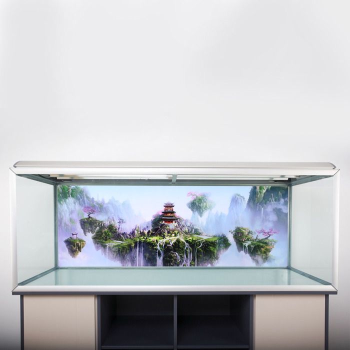 Meilleurs prix pour SURENHAP Affiche de réservoir de poisson PVC Adhésif imperméable Castle Castle Modèle Aquarium Fond. animalerie terrarium 61 * 41cm