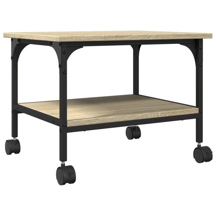 Support dimprimante - HELLOSHOP26 - 2 niveaux - Bois dingénierie - Acier - 50x40x38 cm