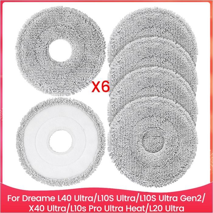 Tampons de Nettoyage pour Aspirateurs Robots pour Dreame L40 Ultra/L10S Ultra/L10S Ultra Gen2/X40 Ultra/L10s Pro Ultra Heat/L20