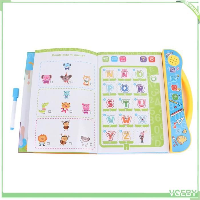 Fafeicy Livre dapprentissage électronique Livre Interactif Dapprentissage des Langues pour la Petite Enfance jouets casse-tete