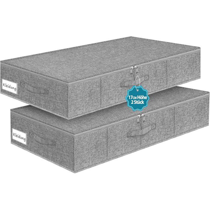 Lot De 2 Boîtes De Rangement Pliables Avec Poignée, 18 L, Pour Étagères