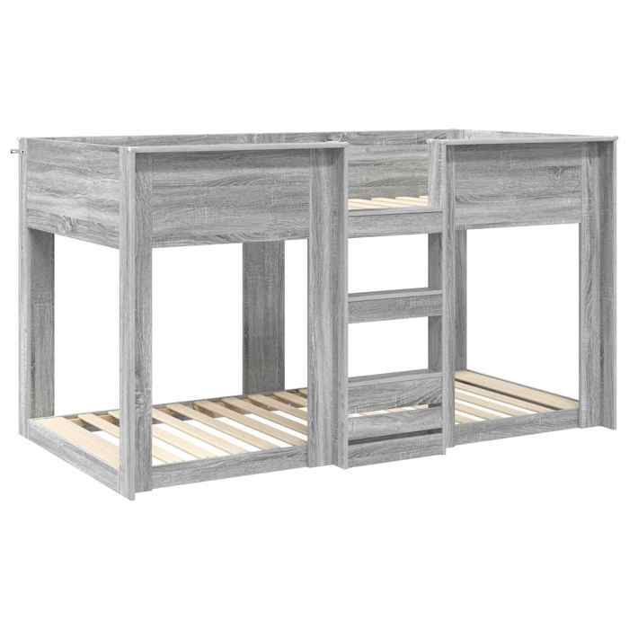 Petit Lit 75x190cm - VIDAXL - modrene Lit superposé - pour enfant - pour Enfants Gris Sonoma L3710