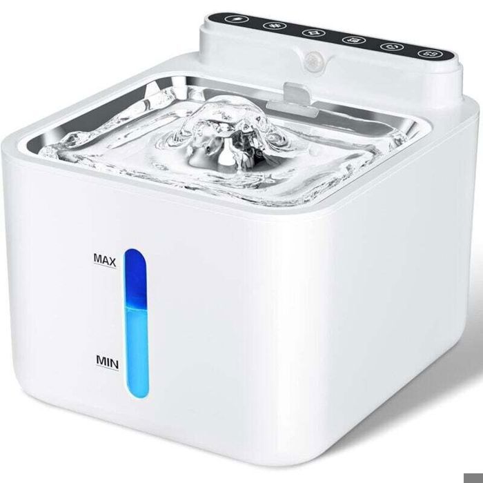 Fontaine à eau pour chat - Unbrand - Capacité 32 L - Détecteur de mouvement - Bol en acier inoxydable