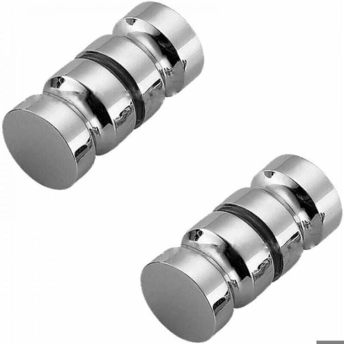 2pc Lot De 2 Boutons De Porte De Douche Ronds En Acier Inoxydable 304 Chromé Poli