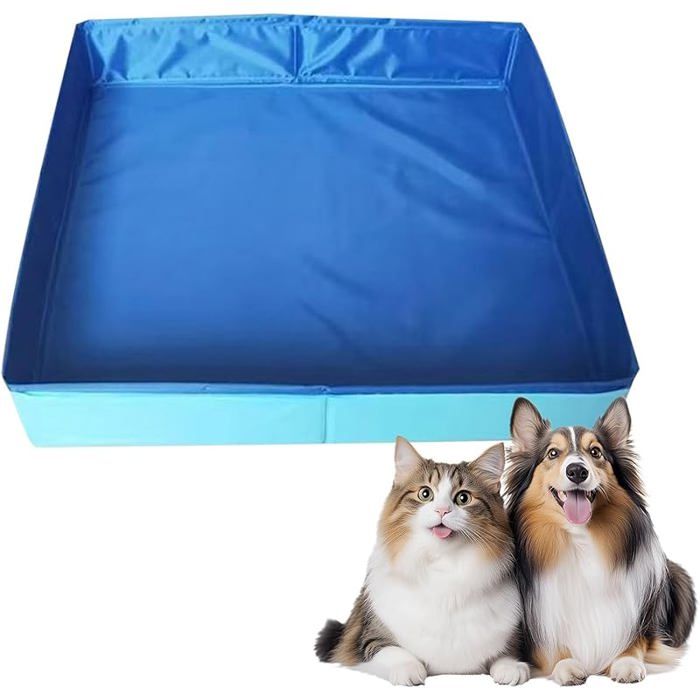 Piscine pour chien et chat - Pliable - 50 x 50 x 10 cm - Rectangulaire - S gonflage - Pour animaux de compagnie - Piscine A