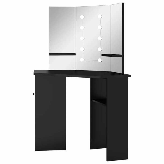 Meuble Rangement - HAOSHOP - Coiffeuse dangle avec LED Noir 111x54x1415 cm&01_28534
