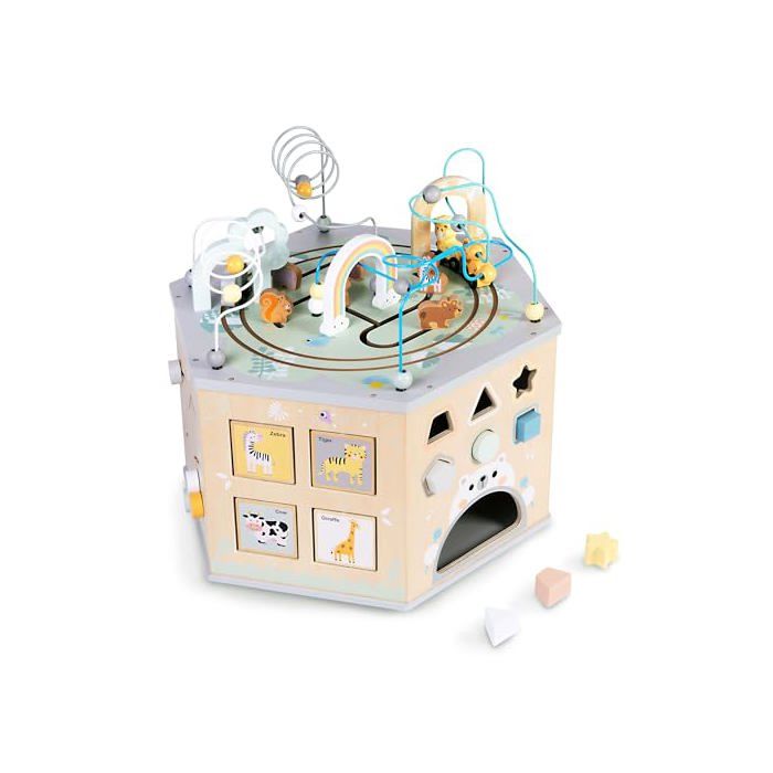 Cube éveil - MAMABRUM - Grand Cube Éducatif - 10+ activités - MDF 56 5x56 5x50 cm - Dès 12 mois