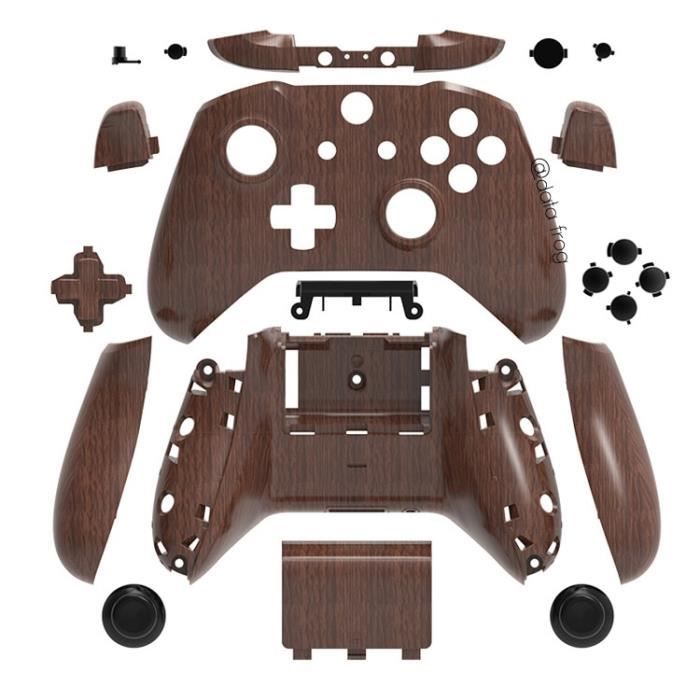 En bois coque complète pour sans fil Xbox One S, avec Kit de boutons trempés Hydro