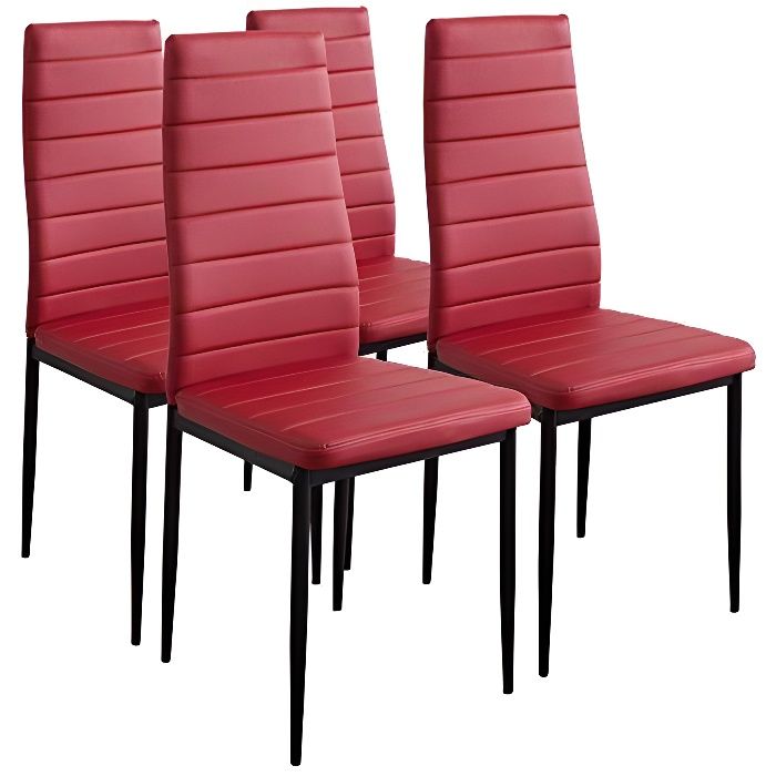 albatros 2704 milano lot de 4 chaises de salle à manger rouge