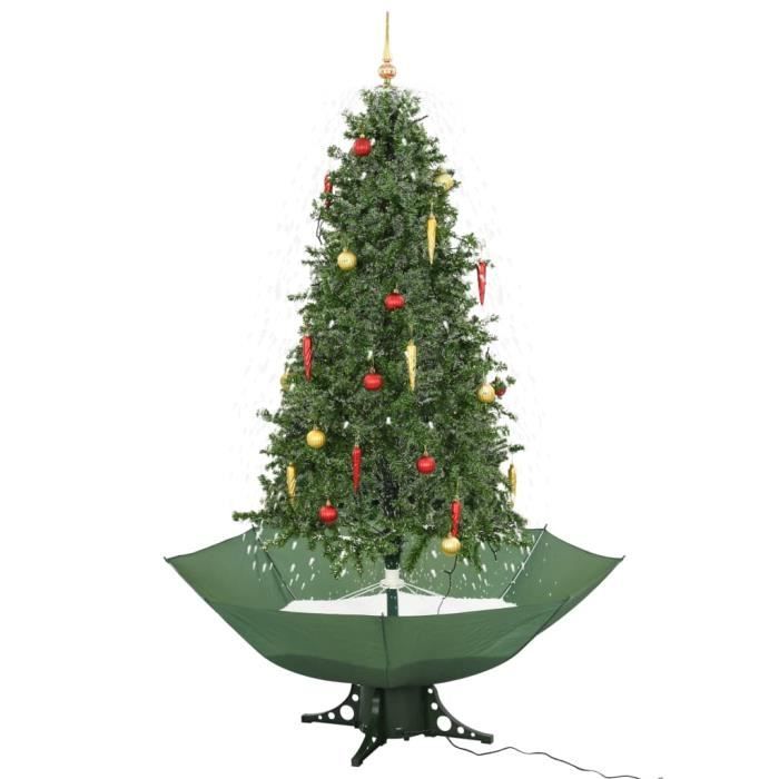 Basics Sapin de Noël artificiel enneigé, base de parapluie Vert