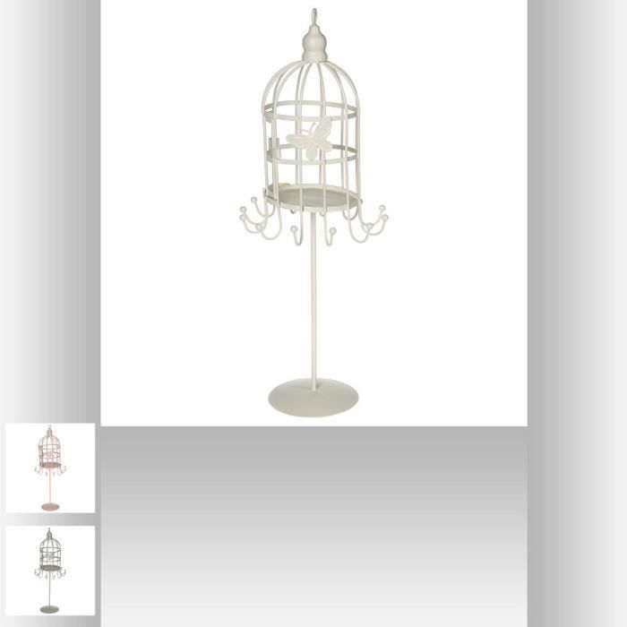 Porte Bijoux En Métal Forme Cage Oiseaux