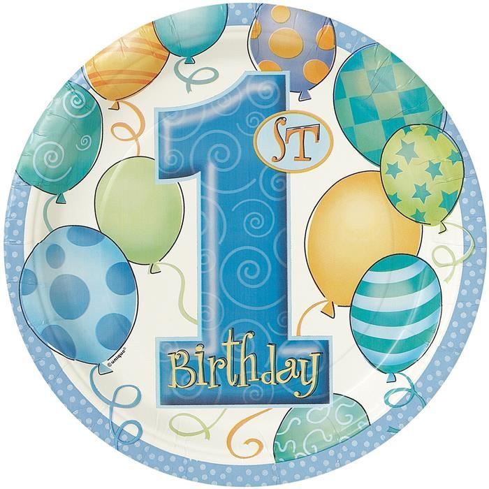 8 Assiettes A Gateau 1er Anniversaire Garcon 1 Cdiscount Maison