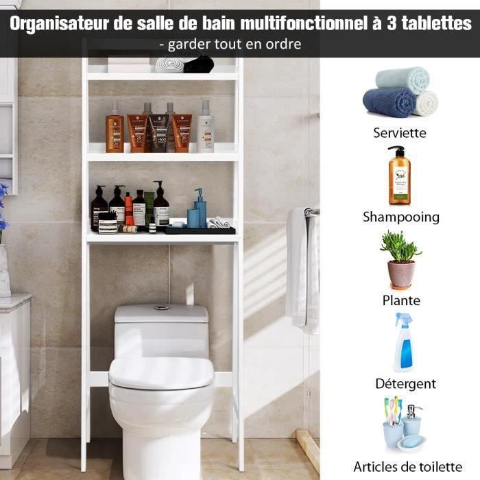 COSTWAY Meuble WC au-Dessus des Toilettes, Étagère de Rangement de