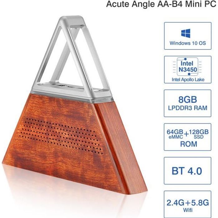Vente Ordinateur de bureau Mini PC Acute Angle AA-B4 DIY Intel Apollo Lake N3450 Intel HD Graphics 500 8GB RAM +64GB EMMC +128GB SSD BT4.0 Netfix NUC pas cher Vente Ordinateur de bureau Mini PC Acute Angle AA-B4 DIY Intel Apollo Lake N3450 Intel HD Graphics 500 8GB RAM +64GB EMMC +128GB SSD BT4.0 Netfix NUC pas cher