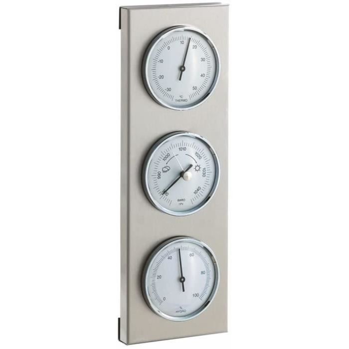 Station Météo Analogique TFA Dostmann - Baromètre, Thermomètre, Hygromètre - Bois Massif Noyer - Fabriqué En Allemagne