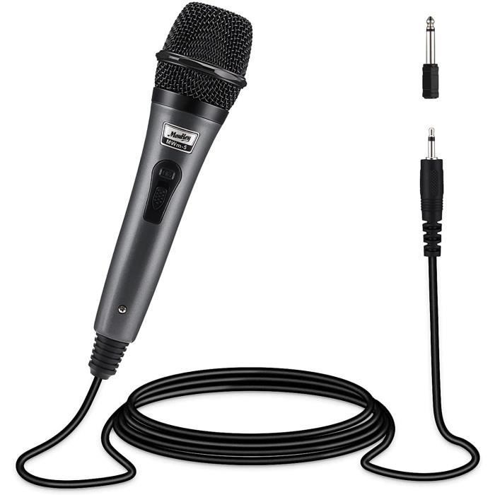 Microphone Dynamique Cardioïde Micro avec 5m Câble pour Karaoké, Chant,  Live, Conférence, Mariage en Plein Air, etc (Gris) A95 - Cdiscount TV Son  Photo