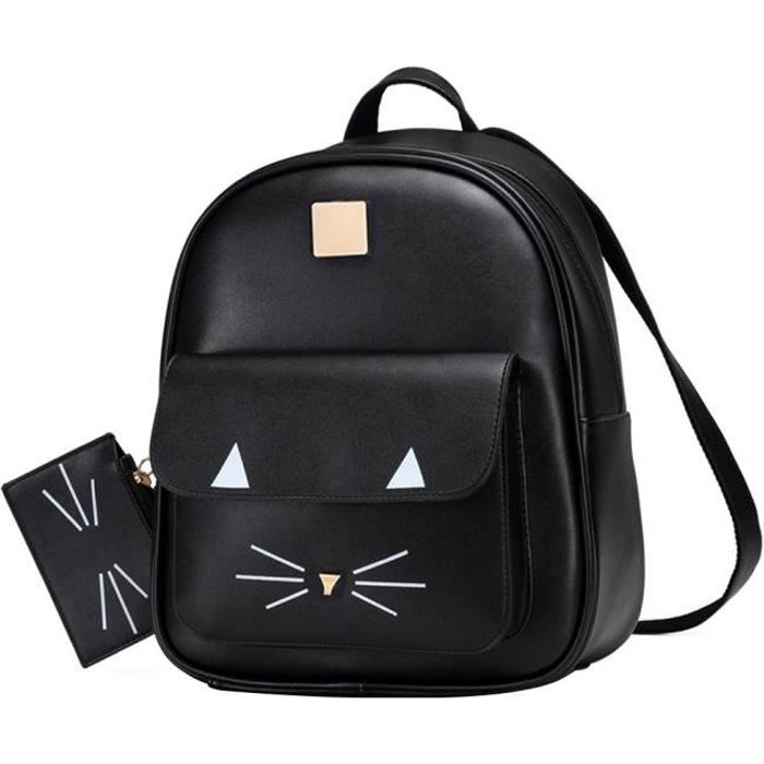 Fashion Sac A Dos De Loisir Avec Mignon Chat Mini Sac D Epaule En Cuir Pour Femme Ou Fille Noir Noir Achat Vente Sac A Dos 1543124487443 Cdiscount